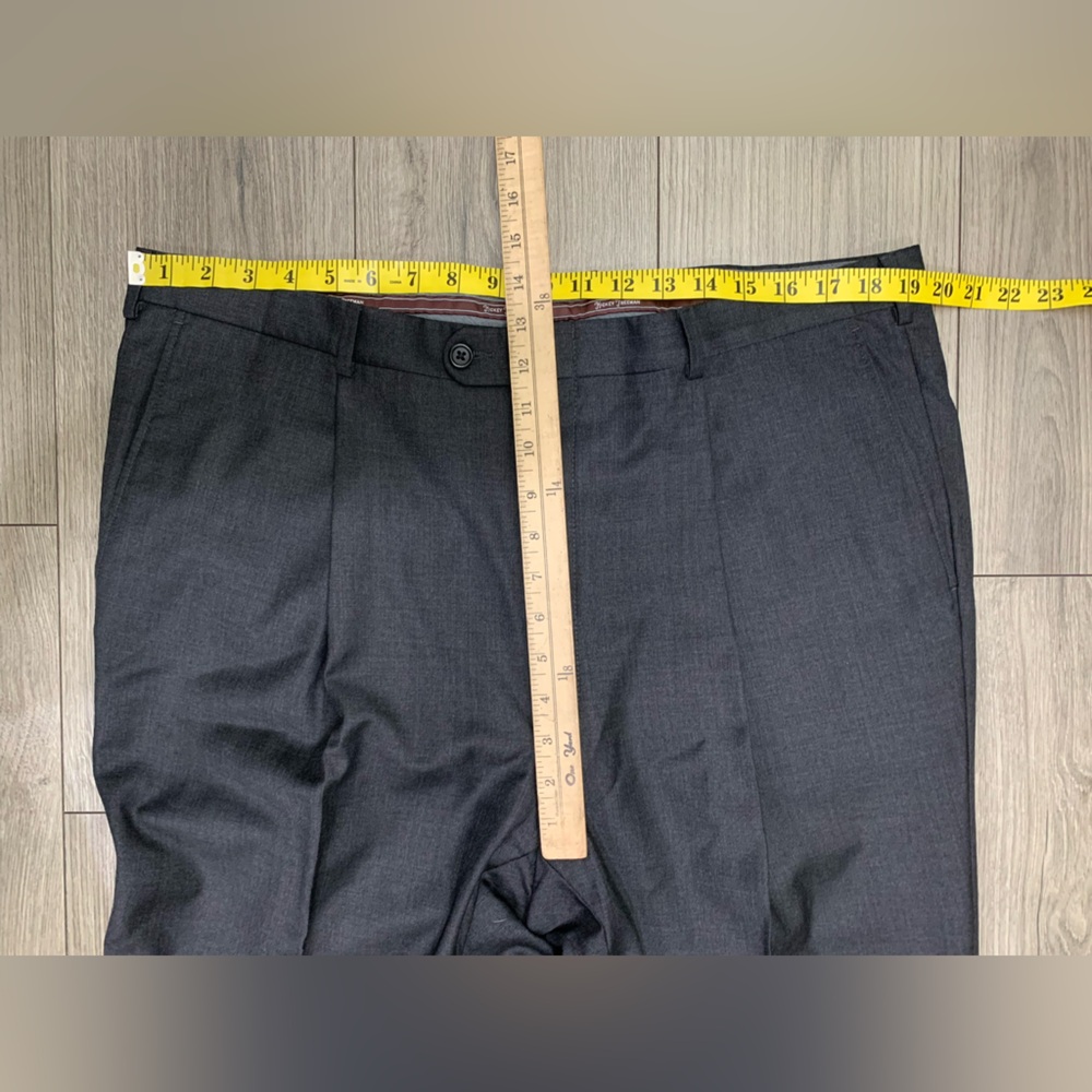 Hickey Freeman Suit Loro Piana Super 150s Wool Dark Gray Pant Sz 44 - Picture 14 of 14